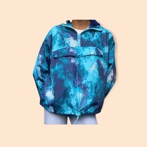 Blue Tie Dye Bomber Jacket